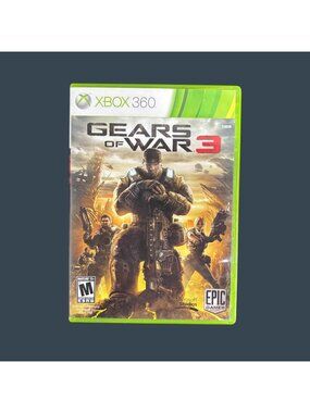 Gears Of War 3 Xbox 360 Video Game Complete With Case Disc & Sticker Sheet - Epi